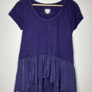 Postmark Anthropologie Blue Tunic Blouse Women's Medium